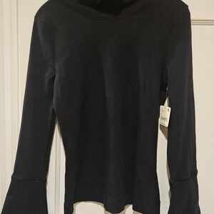 Elegant Black Long Sleeve Women's Top